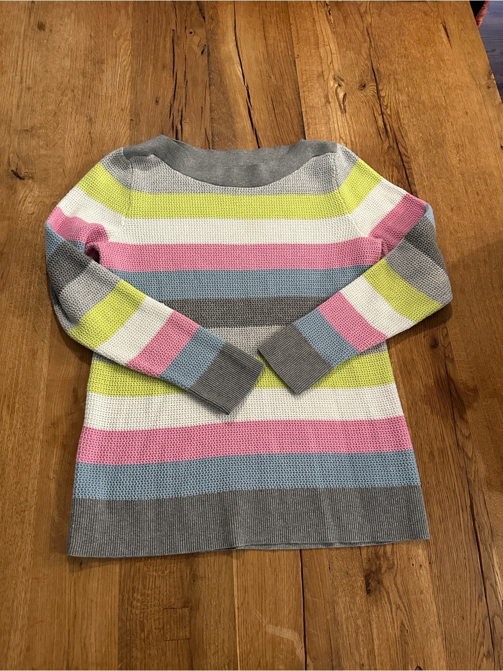 Market & Spruce multi-colored striped waffle-stitch sweater